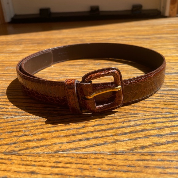 Vintage Prada Crocodile Veritable Brown Belt - Picture 3 of 9